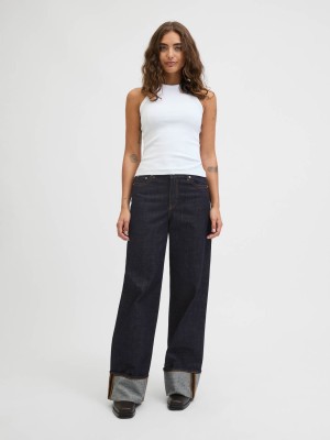 JACK&JONES ORIGINALS JXTOKYO VEGA WIDE HW FOLD UP R269 D: Dark Blue Denim | Freewear JXTOKYO VEGA WIDE HW FOLD UP R269 D: - www.freewear.nl - Freewear