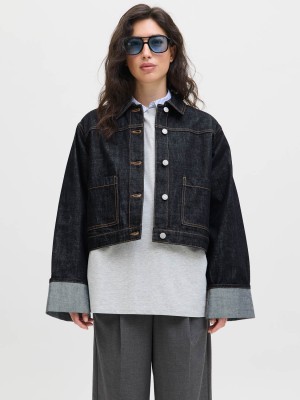 JACK&JONES ORIGINALS JXVEGA DENIM JACKET FOLD UP R269 DN: Dark Blue Denim | Freewear JXVEGA DENIM JACKET FOLD UP R269 DN: - www.freewear.nl - Freewear