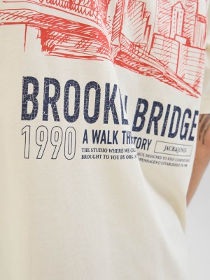 JACK&JONES ORIGINALS JORYORK BACK TEE SS CREW NECK Antique White | Freewear JORYORK BACK TEE SS CREW NECK - www.freewear.nl - Freewear