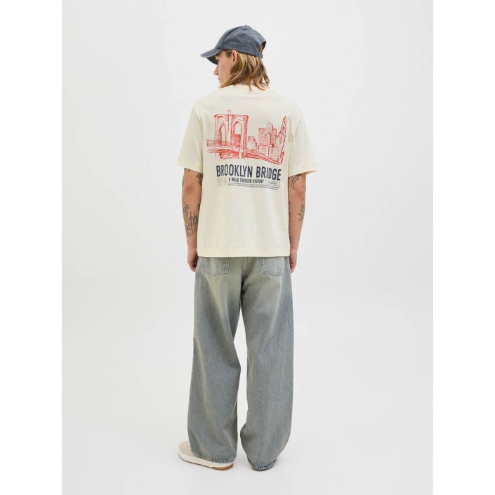 JACK&JONES ORIGINALS JORYORK BACK TEE SS CREW NECK Antique White | Freewear JORYORK BACK TEE SS CREW NECK - www.freewear.nl - Freewear