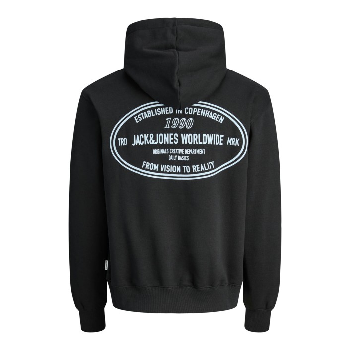 JACK&JONES ORIGINALS JORYORK GRAPHIC SWEAT HOOD Black | Freewear JORYORK GRAPHIC SWEAT HOOD - www.freewear.nl - Freewear