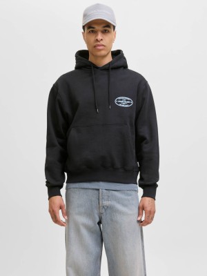 JACK&JONES ORIGINALS JORYORK GRAPHIC SWEAT HOOD Black | Freewear JORYORK GRAPHIC SWEAT HOOD - www.freewear.nl - Freewear
