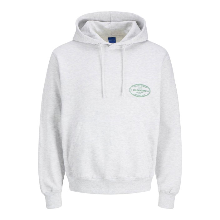 JACK&JONES ORIGINALS JORYORK GRAPHIC SWEAT HOOD Bright White/MELANGE | Freewear JORYORK GRAPHIC SWEAT HOOD - www.freewear.nl - Freewear