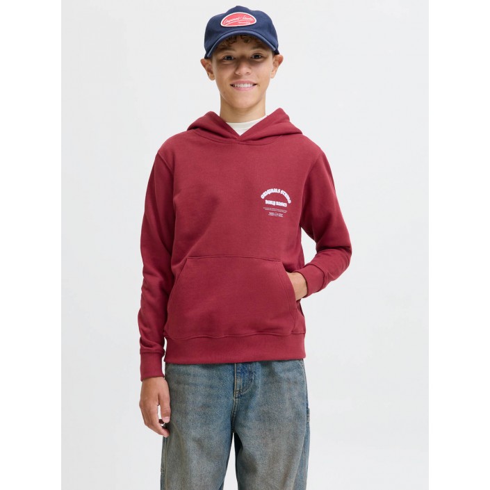 jack en jones boys JORMEADOWS SWEAT HOOD JNR Tibetan Red | Freewear JORMEADOWS SWEAT HOOD JNR - www.freewear.nl - Freewear