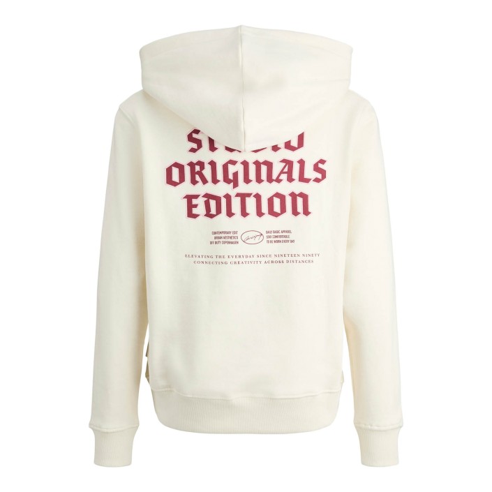 jack en jones boys JORMEADOWS SWEAT HOOD JNR Antique White | Freewear JORMEADOWS SWEAT HOOD JNR - www.freewear.nl - Freewear