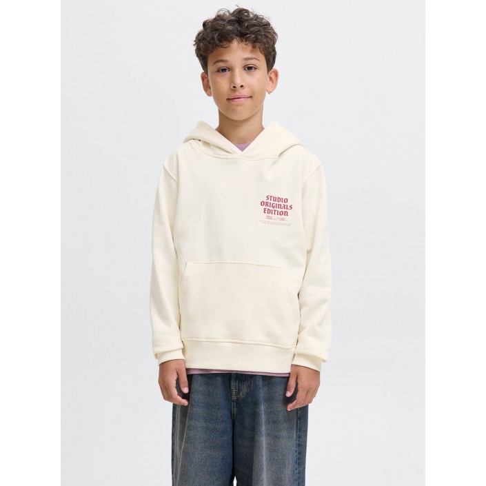 jack en jones boys JORMEADOWS SWEAT HOOD JNR Antique White | Freewear JORMEADOWS SWEAT HOOD JNR - www.freewear.nl - Freewear