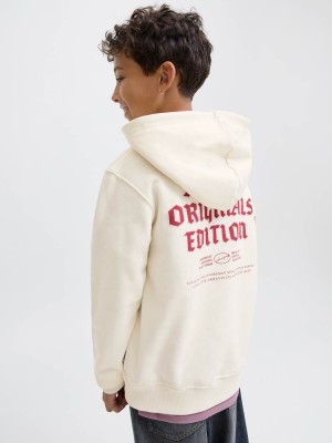 jack en jones boys JORMEADOWS SWEAT HOOD JNR Antique White | Freewear JORMEADOWS SWEAT HOOD JNR - www.freewear.nl - Freewear