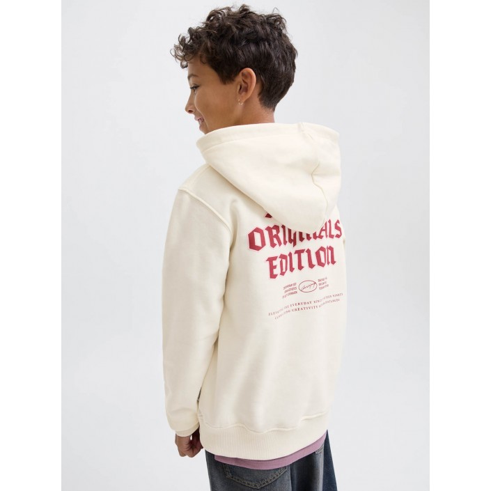 jack en jones boys JORMEADOWS SWEAT HOOD JNR Antique White | Freewear JORMEADOWS SWEAT HOOD JNR - www.freewear.nl - Freewear