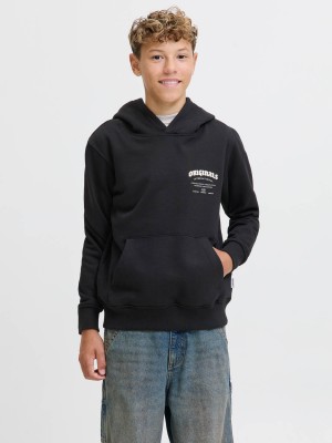 jack en jones boys JORMEADOWS SWEAT HOOD JNR Black | Freewear JORMEADOWS SWEAT HOOD JNR - www.freewear.nl - Freewear