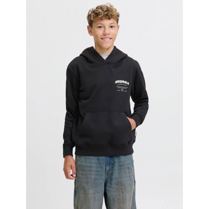 jack en jones boys JORMEADOWS SWEAT HOOD JNR Black | Freewear JORMEADOWS SWEAT HOOD JNR - www.freewear.nl - Freewear