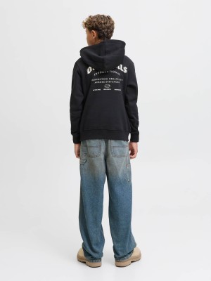 jack en jones boys JORMEADOWS SWEAT HOOD JNR Black | Freewear JORMEADOWS SWEAT HOOD JNR - www.freewear.nl - Freewear