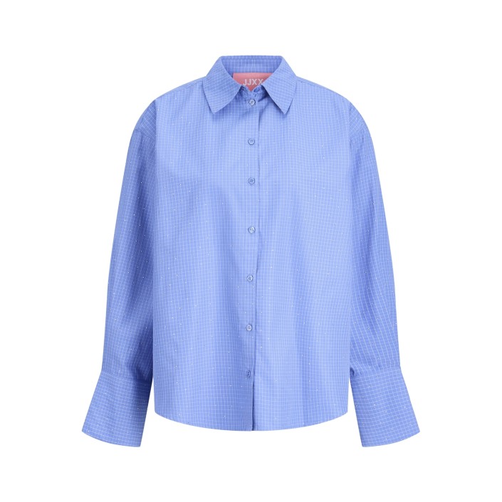 JACK&JONES ORIGINALS JXBELLA RLX SHINE LS SHIRT WVN Ultramarine/SILVER RHINESTONES | Freewear JXBELLA RLX SHINE LS SHIRT WVN - www.freewear.nl - Freewear