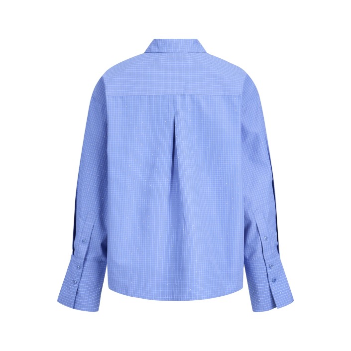 JACK&JONES ORIGINALS JXBELLA RLX SHINE LS SHIRT WVN Ultramarine/SILVER RHINESTONES | Freewear JXBELLA RLX SHINE LS SHIRT WVN - www.freewear.nl - Freewear