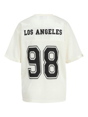 JACK&JONES ORIGINALS JXZOLA MESH PRINT SS V NECK TEE JRS: Cloud Dancer/LOS ANGELES 98 | Freewear JXZOLA MESH PRINT SS V NECK TEE JRS: - www.freewear.nl - Freewear