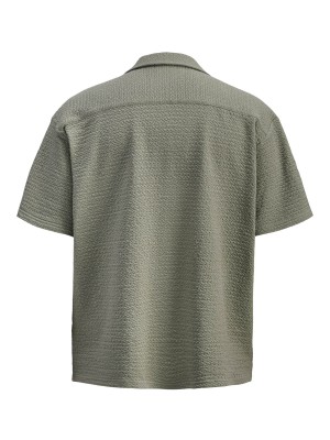 JACK%JONES PREMIUM JPRBLALEO JACQUARD RESORT S/S SHIRT Dried Sage | Freewear JPRBLALEO JACQUARD RESORT S/S SHIRT - www.freewear.nl - Freewear