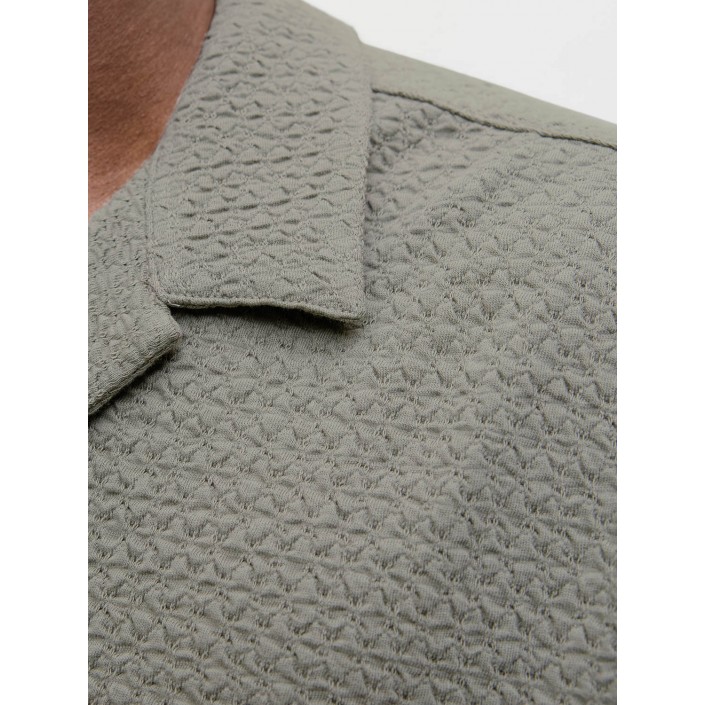 JACK%JONES PREMIUM JPRBLALEO JACQUARD RESORT S/S SHIRT Dried Sage | Freewear JPRBLALEO JACQUARD RESORT S/S SHIRT - www.freewear.nl - Freewear
