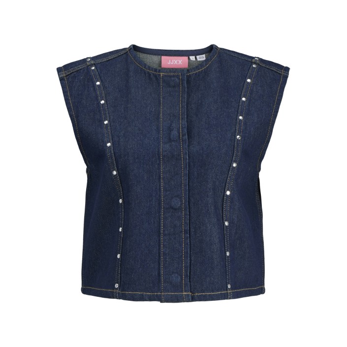 JACK&JONES ORIGINALS JXMAE WAISTCOAT R295 DNM Dark Blue Denim | Freewear JXMAE WAISTCOAT R295 DNM - www.freewear.nl - Freewear