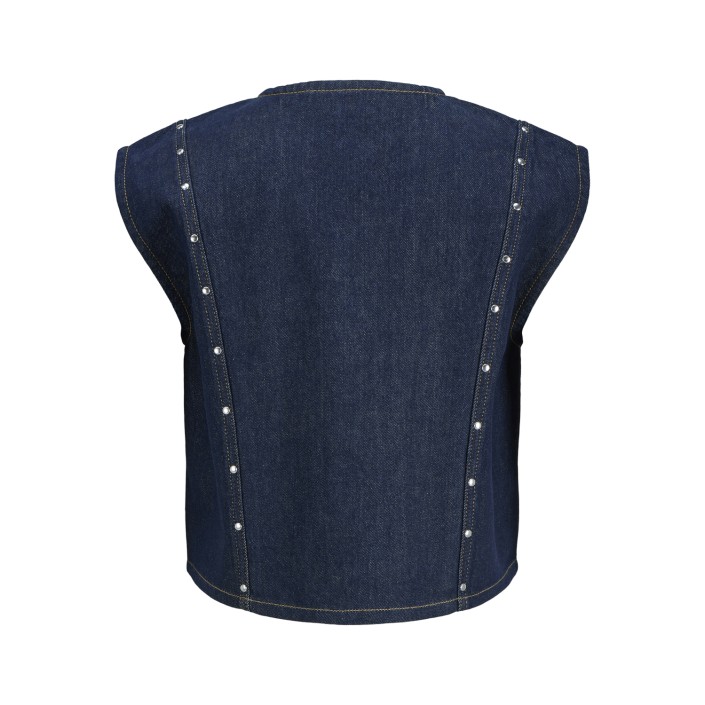 JACK&JONES ORIGINALS JXMAE WAISTCOAT R295 DNM Dark Blue Denim | Freewear JXMAE WAISTCOAT R295 DNM - www.freewear.nl - Freewear
