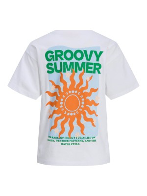 JACK&JONES ORIGINALS JXJOEY LUCY RLX SS PRINT TEE JRS Bright White/GROOVY SUMMER | Freewear JXJOEY LUCY RLX SS PRINT TEE JRS - www.freewear.nl - Freewear