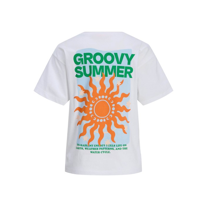 JACK&JONES ORIGINALS JXJOEY LUCY RLX SS PRINT TEE JRS Bright White/GROOVY SUMMER | Freewear JXJOEY LUCY RLX SS PRINT TEE JRS - www.freewear.nl - Freewear