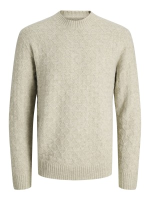 JACK%JONES PREMIUM JPRBLASIMON STRUCTURE KNIT CREW NEC: Silver Lining/Melange | Freewear JPRBLASIMON STRUCTURE KNIT CREW NEC: - www.freewear.nl - Freewear