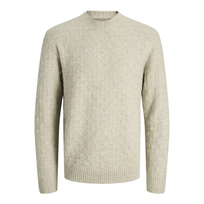 JACK%JONES PREMIUM JPRBLASIMON STRUCTURE KNIT CREW NEC: Silver Lining/Melange | Freewear JPRBLASIMON STRUCTURE KNIT CREW NEC: - www.freewear.nl - Freewear
