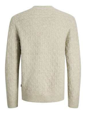 JACK%JONES PREMIUM JPRBLASIMON STRUCTURE KNIT CREW NEC: Silver Lining/Melange | Freewear JPRBLASIMON STRUCTURE KNIT CREW NEC: - www.freewear.nl - Freewear