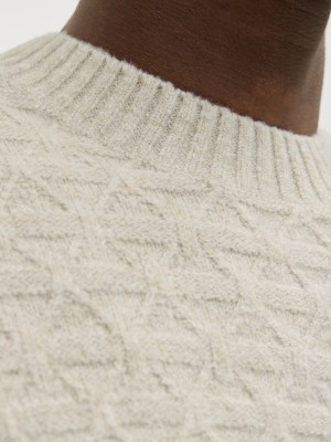 JACK%JONES PREMIUM JPRBLASIMON STRUCTURE KNIT CREW NEC: Silver Lining/Melange | Freewear JPRBLASIMON STRUCTURE KNIT CREW NEC: - www.freewear.nl - Freewear
