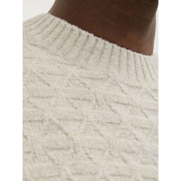 JACK%JONES PREMIUM JPRBLASIMON STRUCTURE KNIT CREW NEC: Silver Lining/Melange | Freewear JPRBLASIMON STRUCTURE KNIT CREW NEC: - www.freewear.nl - Freewear