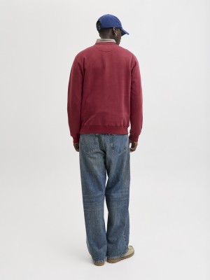 JACK&JONES ORIGINALS JORBLEECKER BRANDING SWEAT CREW BF Tibetan Red/ORG | Freewear JORBLEECKER BRANDING SWEAT CREW BF - www.freewear.nl - Freewear
