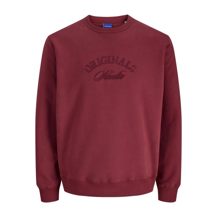JACK&JONES ORIGINALS JORBLEECKER BRANDING SWEAT CREW BF Tibetan Red/ORG | Freewear JORBLEECKER BRANDING SWEAT CREW BF - www.freewear.nl - Freewear