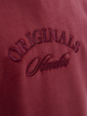 JACK&JONES ORIGINALS JORBLEECKER BRANDING SWEAT CREW BF Tibetan Red/ORG | Freewear JORBLEECKER BRANDING SWEAT CREW BF - www.freewear.nl - Freewear