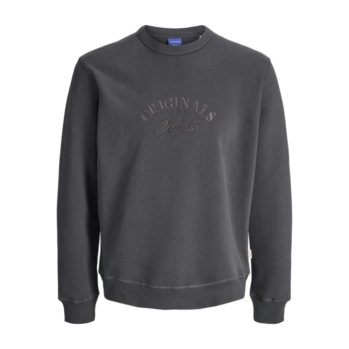 JACK&JONES ORIGINALS JORBLEECKER BRANDING SWEAT CREW BF Asphalt/ORG | Freewear JORBLEECKER BRANDING SWEAT CREW BF - www.freewear.nl - Freewear