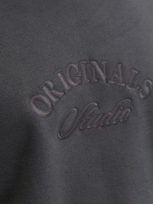JACK&JONES ORIGINALS JORBLEECKER BRANDING SWEAT CREW BF Asphalt/ORG | Freewear JORBLEECKER BRANDING SWEAT CREW BF - www.freewear.nl - Freewear