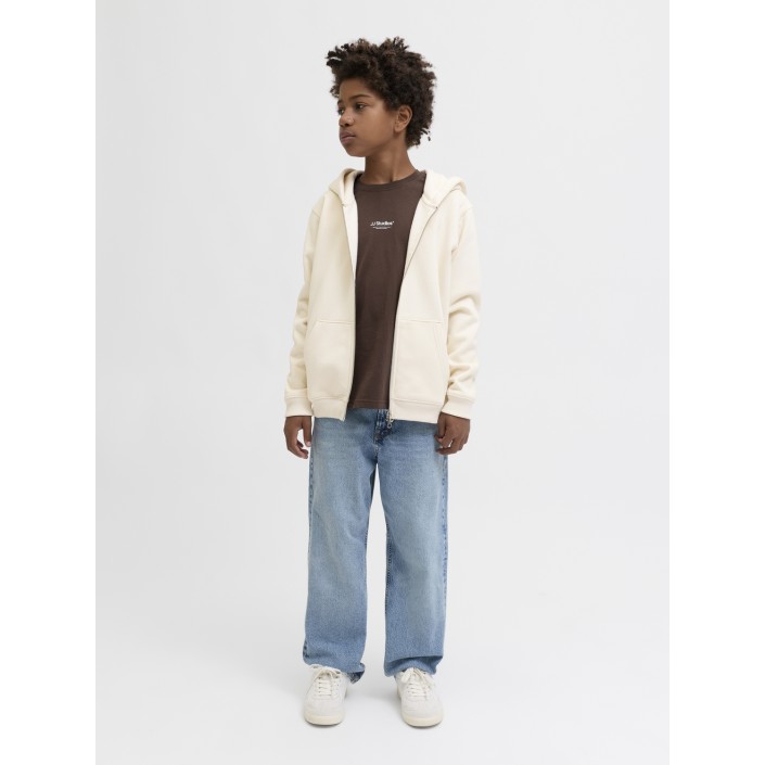 jack en jones boys JORBEDFORD SWEAT ZIP HOOD JNR Antique White | Freewear JORBEDFORD SWEAT ZIP HOOD JNR - www.freewear.nl - Freewear