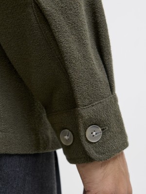 JACK%JONES PREMIUM JPRRAYLE MELANGE SOLID L/S OVERSHIR: Peat | Freewear JPRRAYLE MELANGE SOLID L/S OVERSHIR: - www.freewear.nl - Freewear