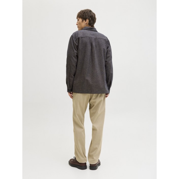 JACK%JONES PREMIUM JPRRAYLE MELANGE SOLID L/S OVERSHIR: Black | Freewear JPRRAYLE MELANGE SOLID L/S OVERSHIR: - www.freewear.nl - Freewear