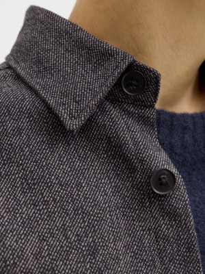 JACK%JONES PREMIUM JPRRAYLE MELANGE SOLID L/S OVERSHIR: Black | Freewear JPRRAYLE MELANGE SOLID L/S OVERSHIR: - www.freewear.nl - Freewear