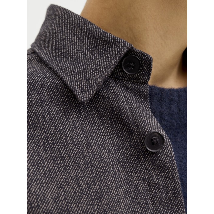 JACK%JONES PREMIUM JPRRAYLE MELANGE SOLID L/S OVERSHIR: Black | Freewear JPRRAYLE MELANGE SOLID L/S OVERSHIR: - www.freewear.nl - Freewear