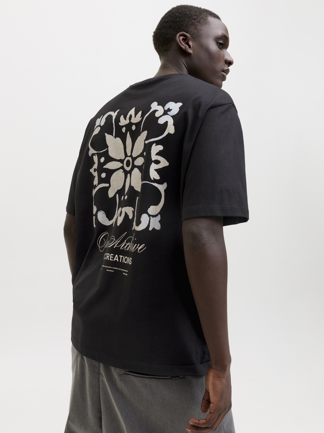 Jack and Jones JJART PRINT TEE SS CREW NECK black | Freewear