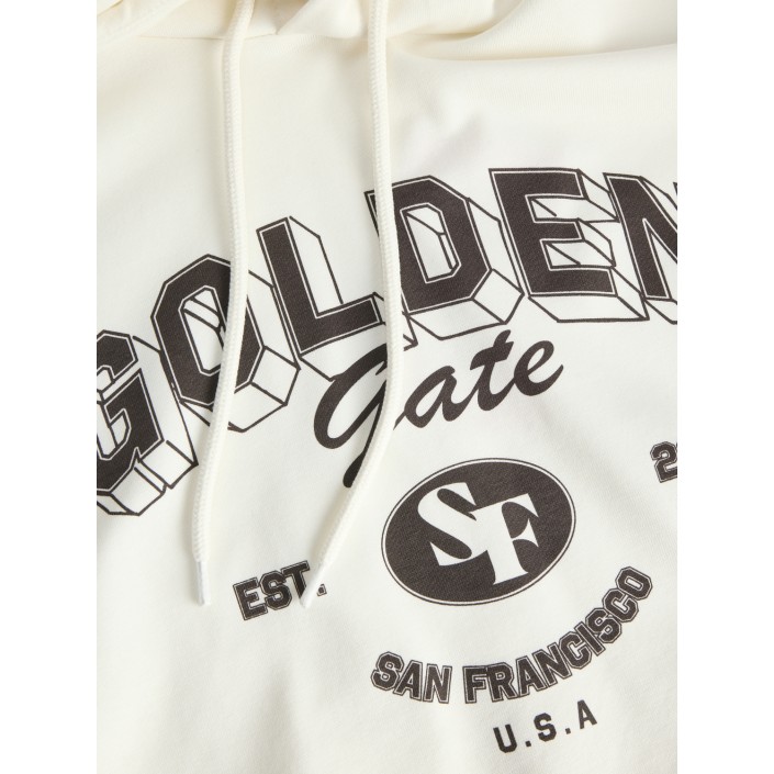 JACK&JONES ORIGINALS JXMERLE RLX SHORT HOOD SWT Vanilla Ice/GOLDEN GATE | Freewear JXMERLE RLX SHORT HOOD SWT - www.freewear.nl - Freewear