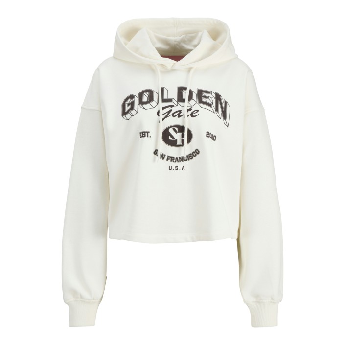 JACK&JONES ORIGINALS JXMERLE RLX SHORT HOOD SWT Vanilla Ice/GOLDEN GATE | Freewear JXMERLE RLX SHORT HOOD SWT - www.freewear.nl - Freewear