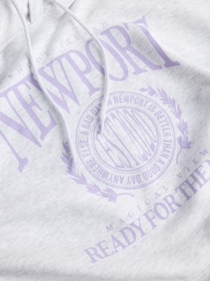 JACK&JONES ORIGINALS JXMERLE RLX SHORT HOOD SWT White Melange/NEWPORT | Freewear JXMERLE RLX SHORT HOOD SWT - www.freewear.nl - Freewear