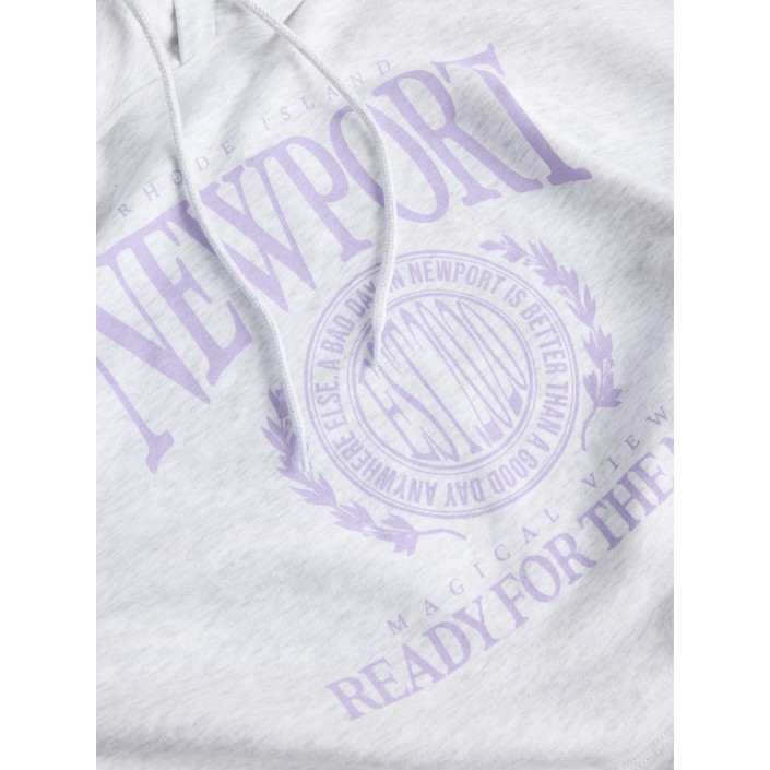 JACK&JONES ORIGINALS JXMERLE RLX SHORT HOOD SWT White Melange/NEWPORT | Freewear JXMERLE RLX SHORT HOOD SWT - www.freewear.nl - Freewear