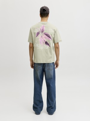 JACK&JONES ORIGINALS JORCATSKILLS CUT OUT TEE CREW NECK Seagrass | Freewear JORCATSKILLS CUT OUT TEE CREW NECK - www.freewear.nl - Freewear