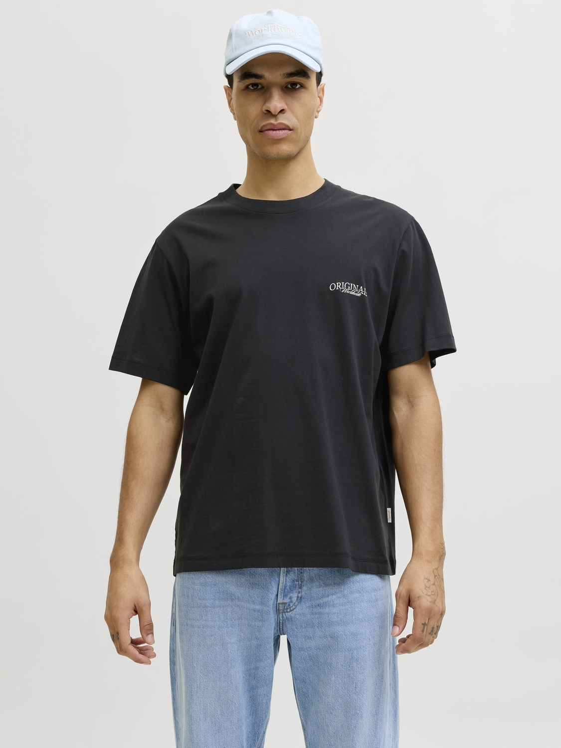Jack and Jones Jorcatskills Cut Out Tee Crew Neck