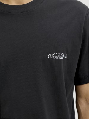 JACK&JONES ORIGINALS JORCATSKILLS CUT OUT TEE CREW NECK Black | Freewear JORCATSKILLS CUT OUT TEE CREW NECK - www.freewear.nl - Freewear