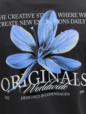 JACK&JONES ORIGINALS JORCATSKILLS CUT OUT TEE CREW NECK Black | Freewear JORCATSKILLS CUT OUT TEE CREW NECK - www.freewear.nl - Freewear