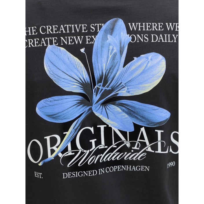 JACK&JONES ORIGINALS JORCATSKILLS CUT OUT TEE CREW NECK Black | Freewear JORCATSKILLS CUT OUT TEE CREW NECK - www.freewear.nl - Freewear