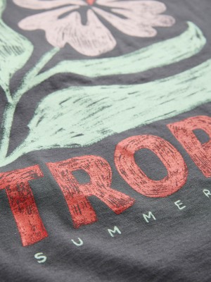 JACK&JONES ORIGINALS JORTROPIC SUMMER TEE SS STYD SS25 Dark Shadow | Freewear JORTROPIC SUMMER TEE SS STYD SS25 - www.freewear.nl - Freewear